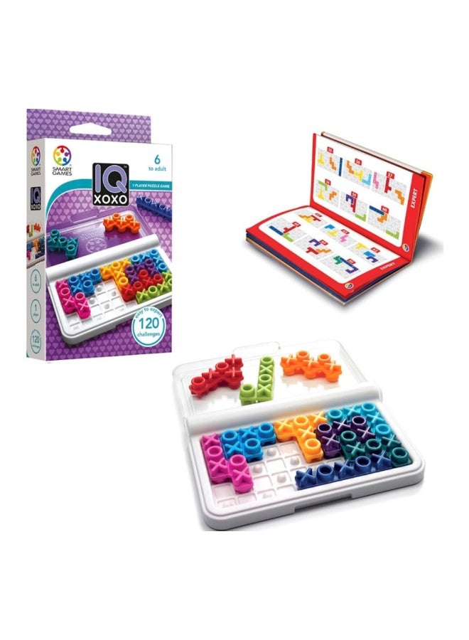 SmartGames IQ XOXO, Fun IQ Brain Teaser Puzzle, Cognitive Development STEM Toy with 120+ Challenges, Travel Friendly Handheld Educational Matching Puzzle Game, Suitable for Children Above 6+ - Image 1